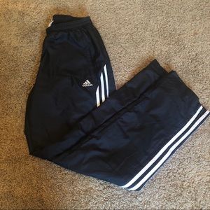 ADIDAS black with white striped sport pants